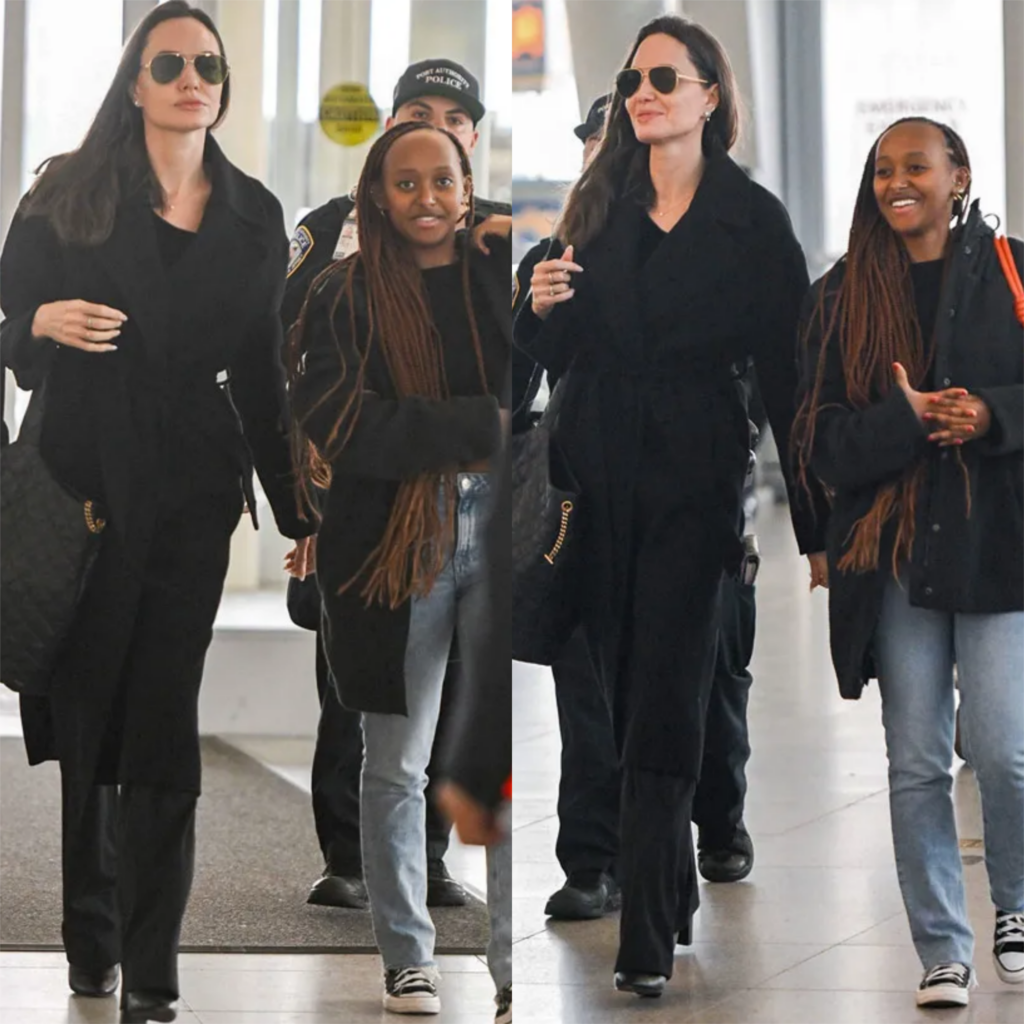 Angelina Jolie and Zahara all smiles as they return from their NYC adventure.